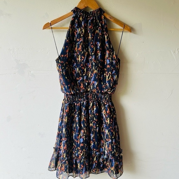 Aidan Mattox Halter Smocked Printed Dress - Picture 4 of 10